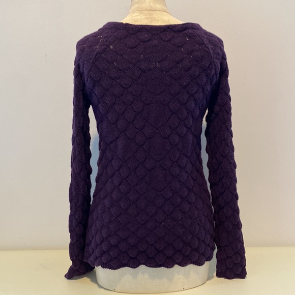 Alfred Sung scalloped knit plum coloured long sleeved sweater. Medium.💜 - Picture 3 of 10
